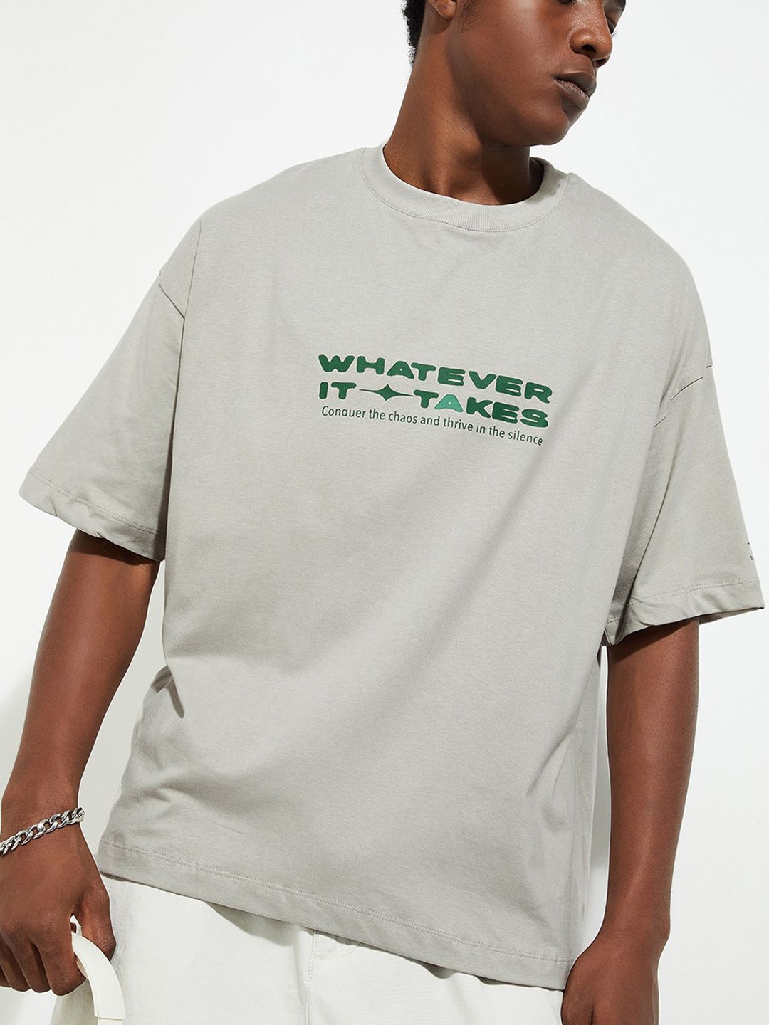 

max URB_N Men Boxy Fit Graphic Printed T-shirt, Green