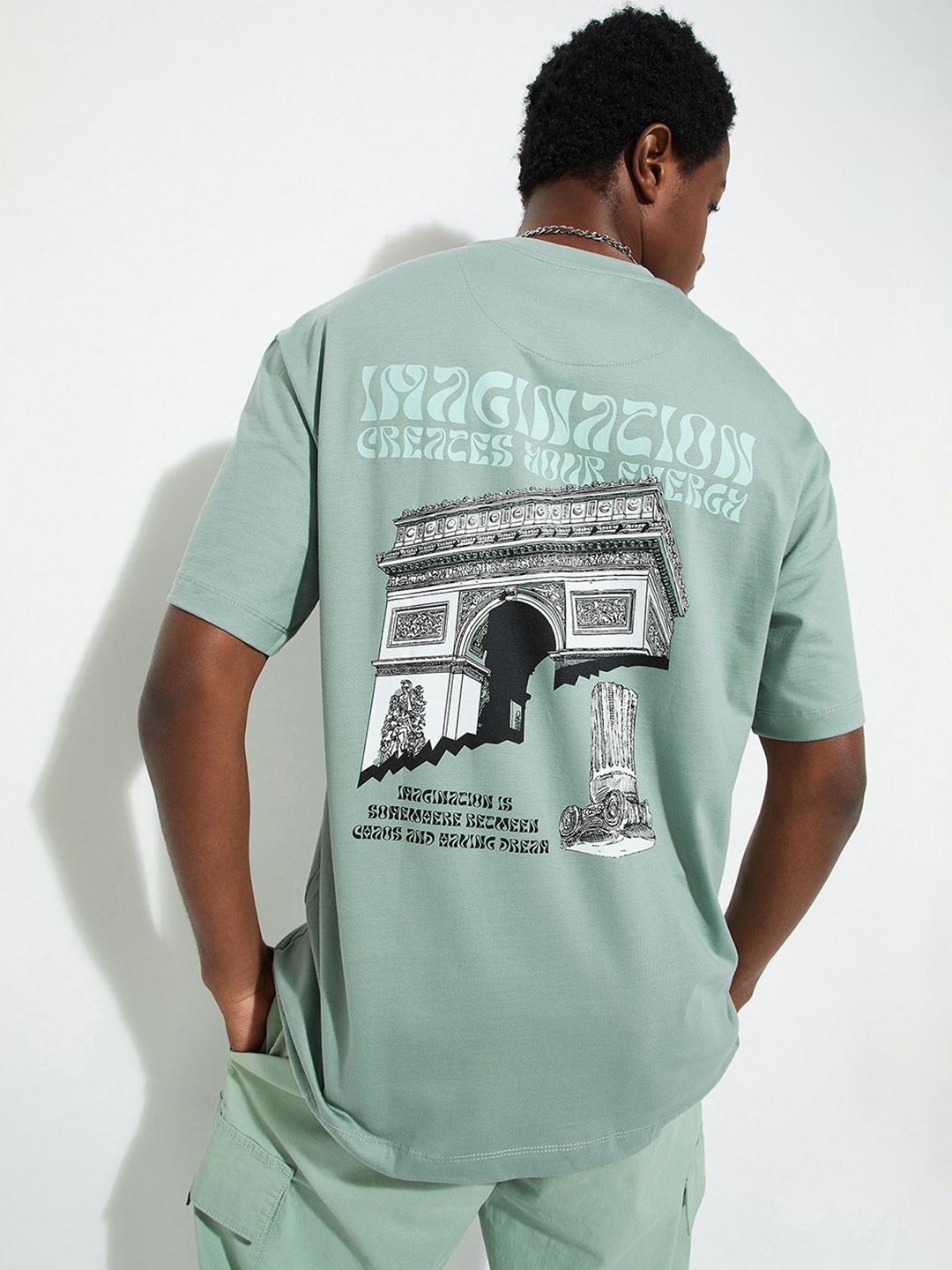 

max URB_N Men Regular Fit Back Printed T-shirt, Green