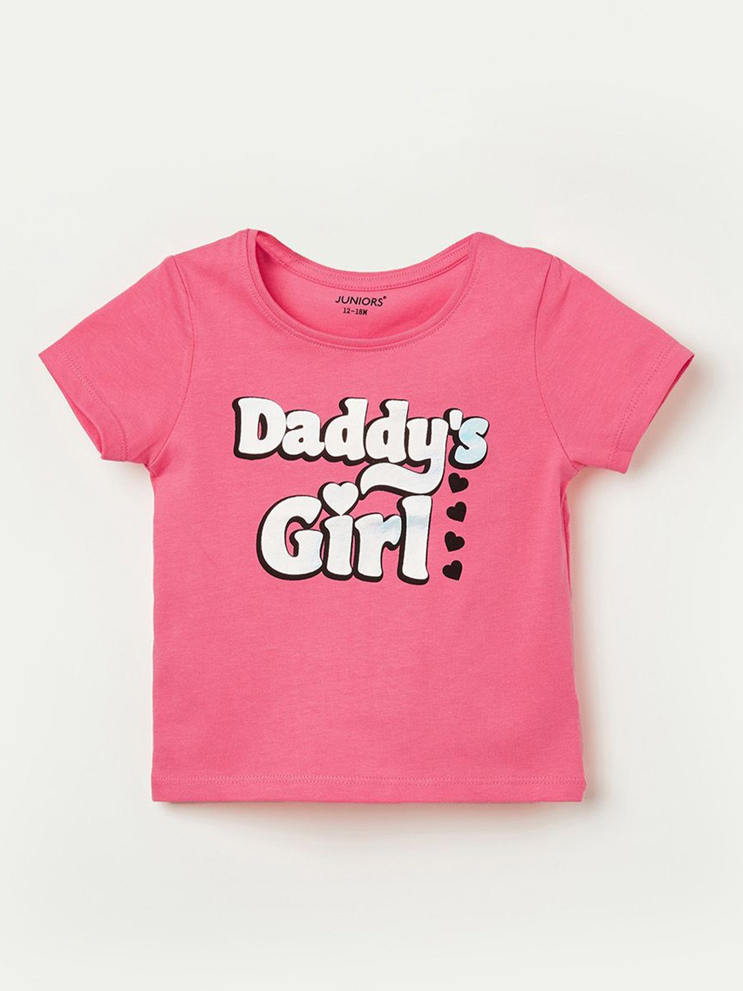 

Juniors by Lifestyle Girls Printed Applique T-shirt, Pink