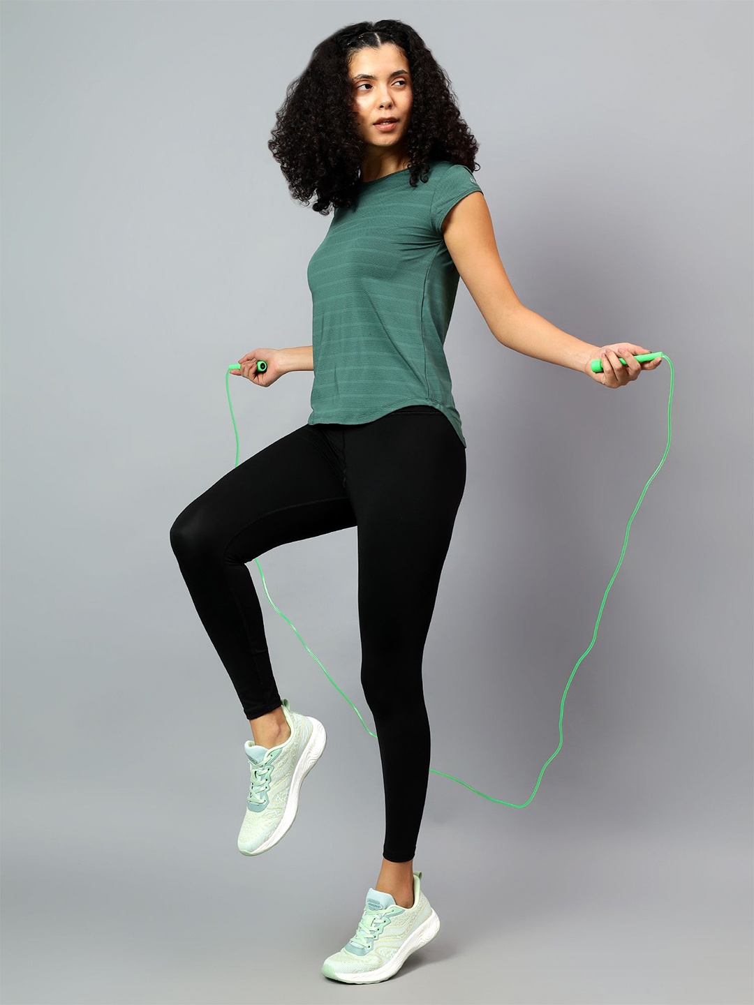 

Fitkin Women Forest Green Short Sleeve Active Tshirt