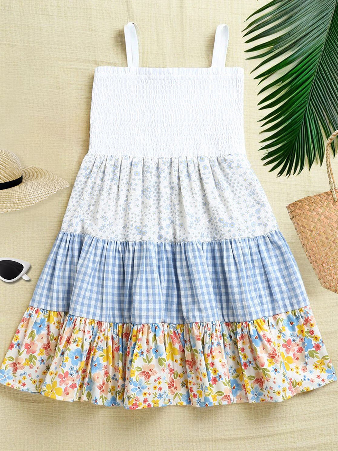 

ZIP ZAP ZOOP Checked Maxi Dress, White
