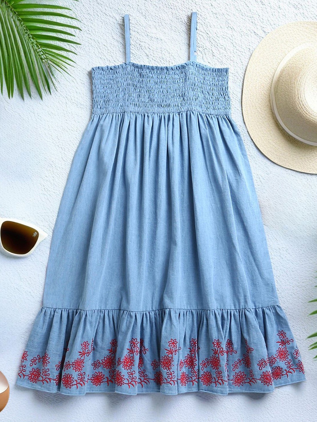 

ZIP ZAP ZOOP Denim Empire Maxi Dress, Blue