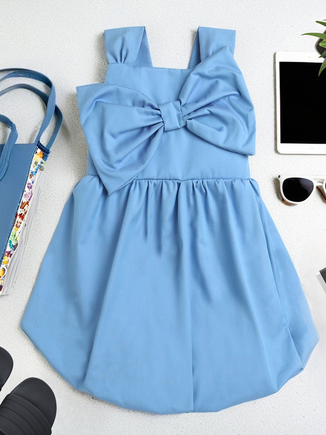 

ZIP ZAP ZOOP Bow Detail Fit & Flare Dress, Blue