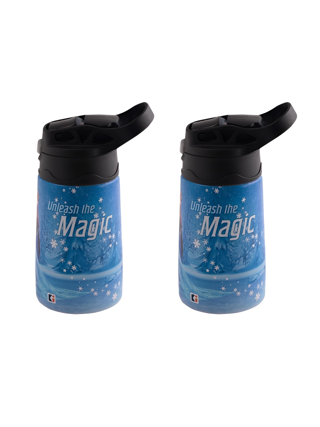 

Kuber Industries Blue & White Set of 2 Stainless Steel Printed Water Bottle