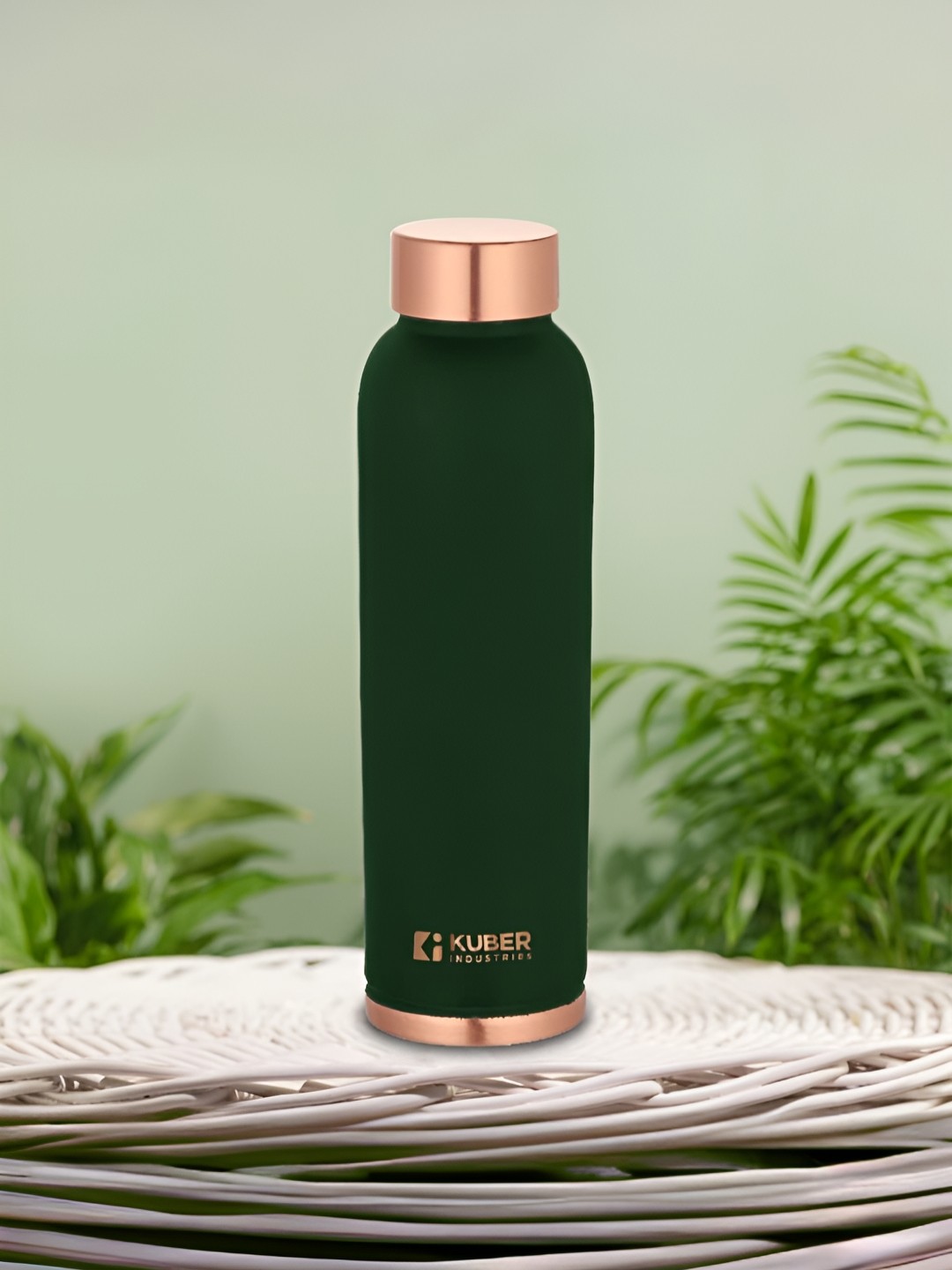 

Kuber Industries Green & Copper-Toned Single Copper Solid Water Bottle