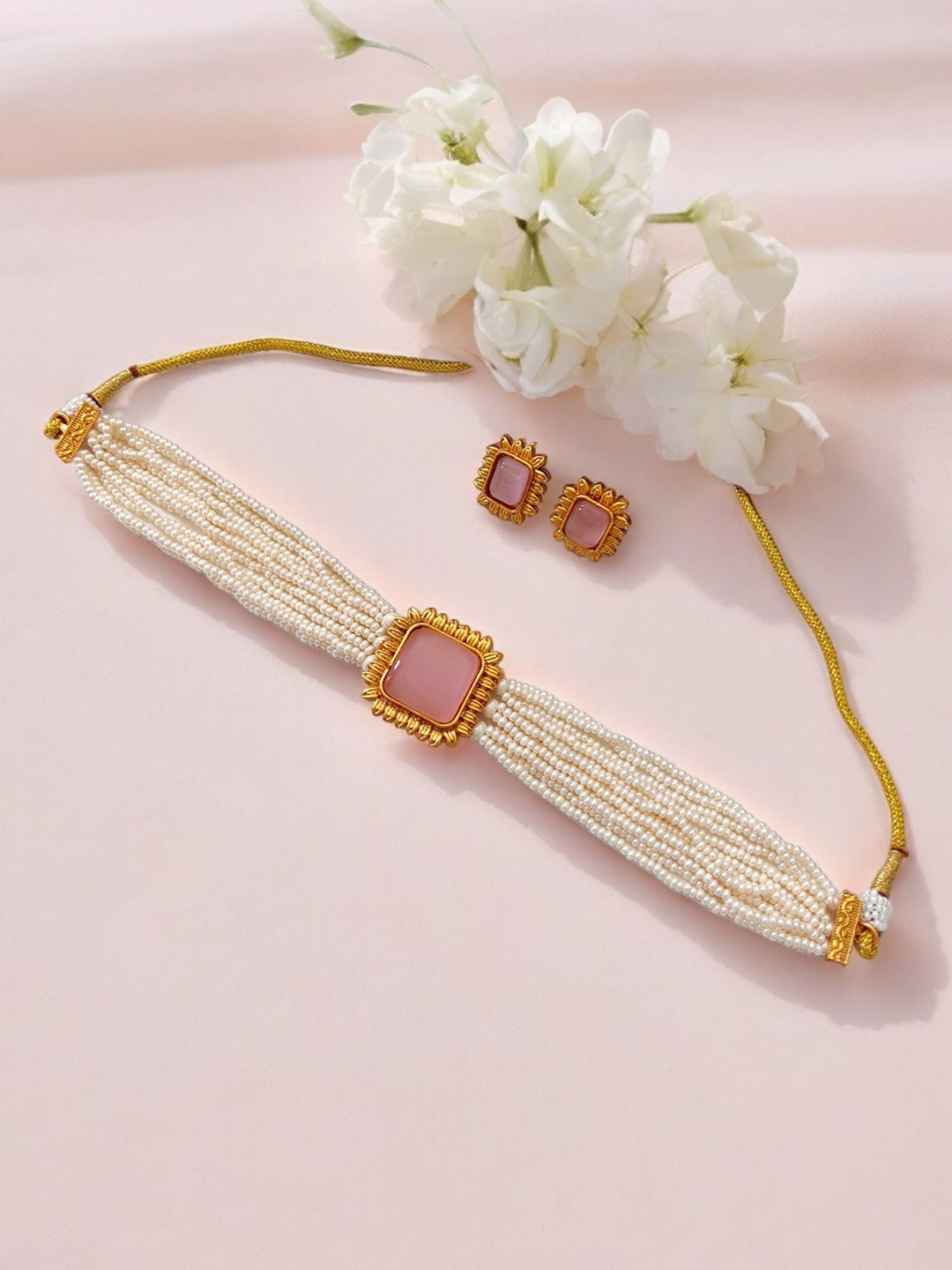 

Pihtara Jewels GGold-Plated Pearl Jewellery Set, Gold