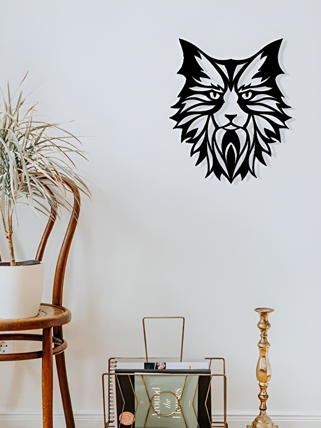 

Artrooms Cat Metal Wall Art, Black