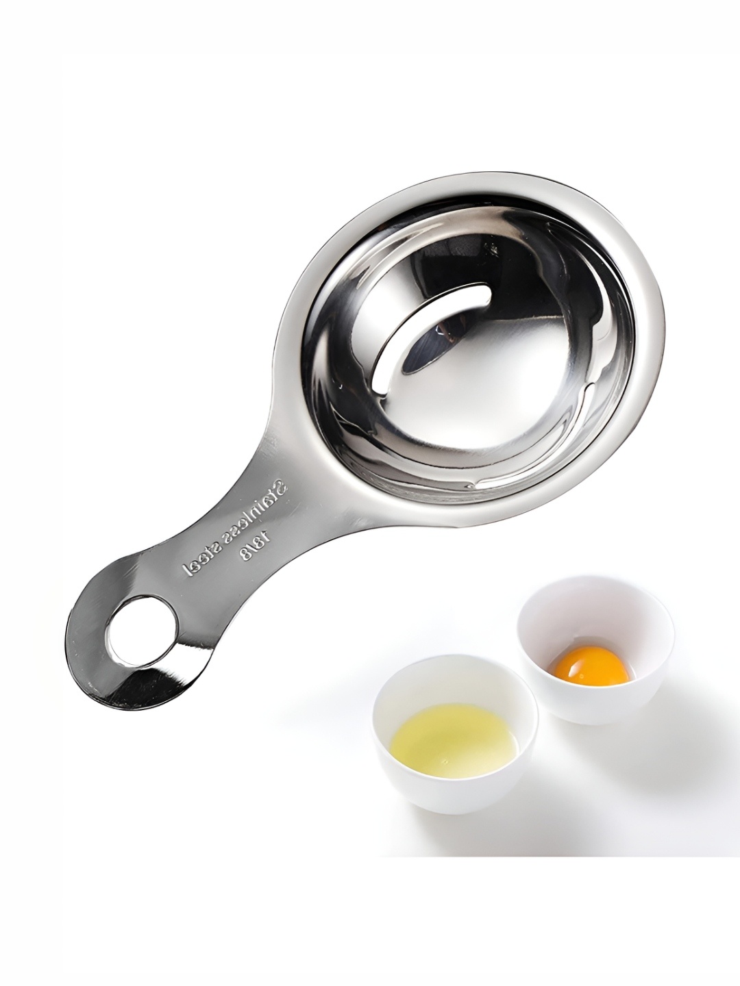 

P-Plus International Silver Toned Stainless Steel Egg Separator Spoon