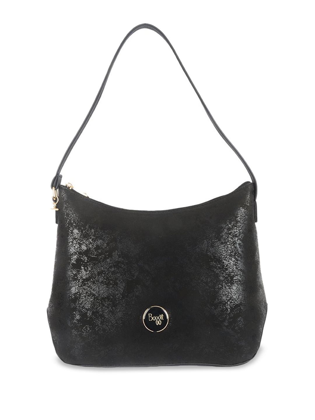 

Baggit Women PU Structured Shoulder Bag, Black