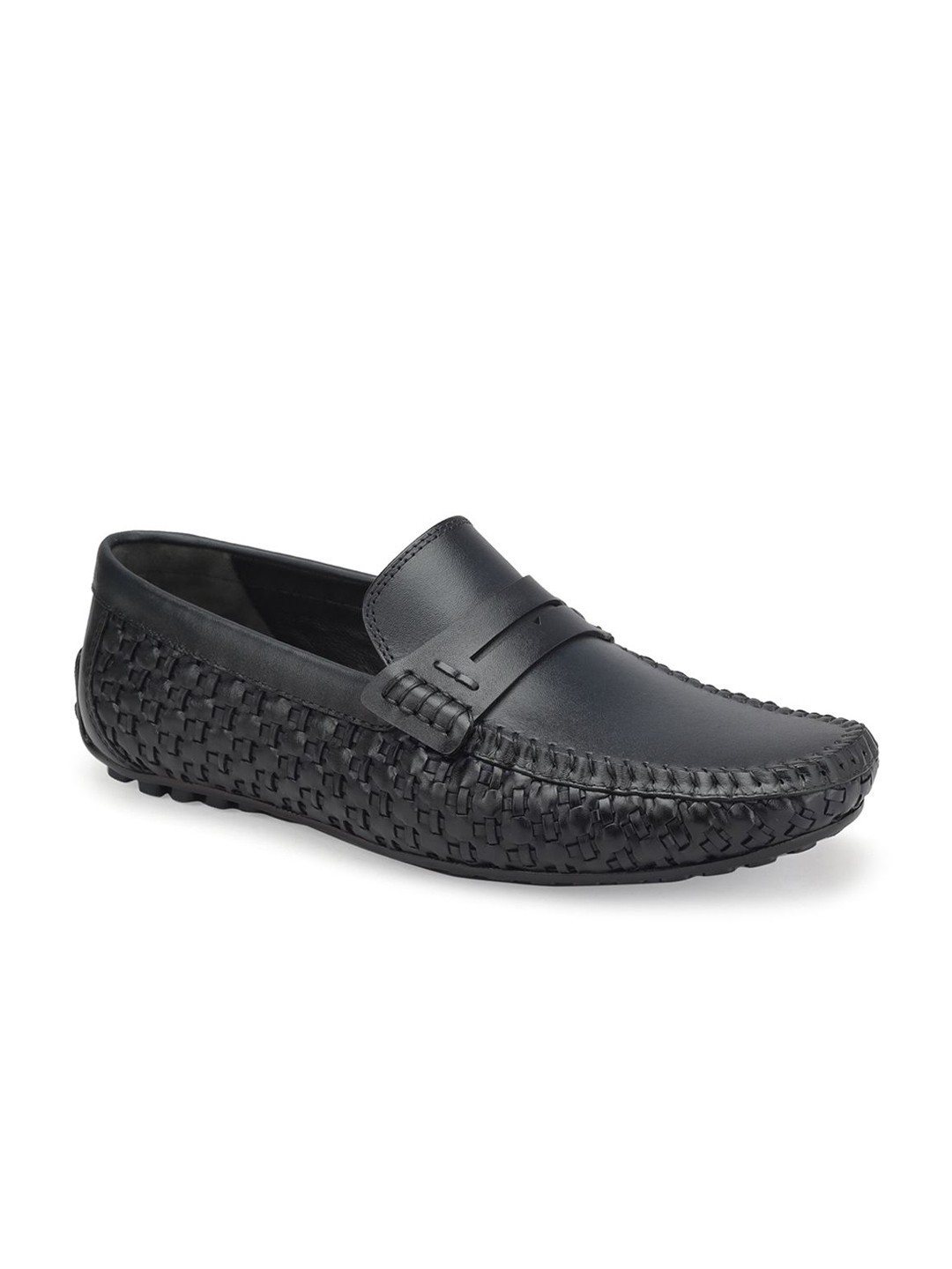 

ROSSO BRUNELLO Men Leather Loafers Shoes, Navy blue