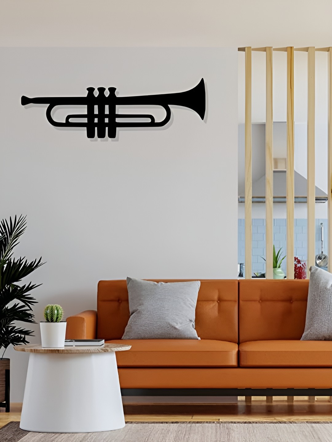 

Artrooms Trumpet Metal Wall Art, Black