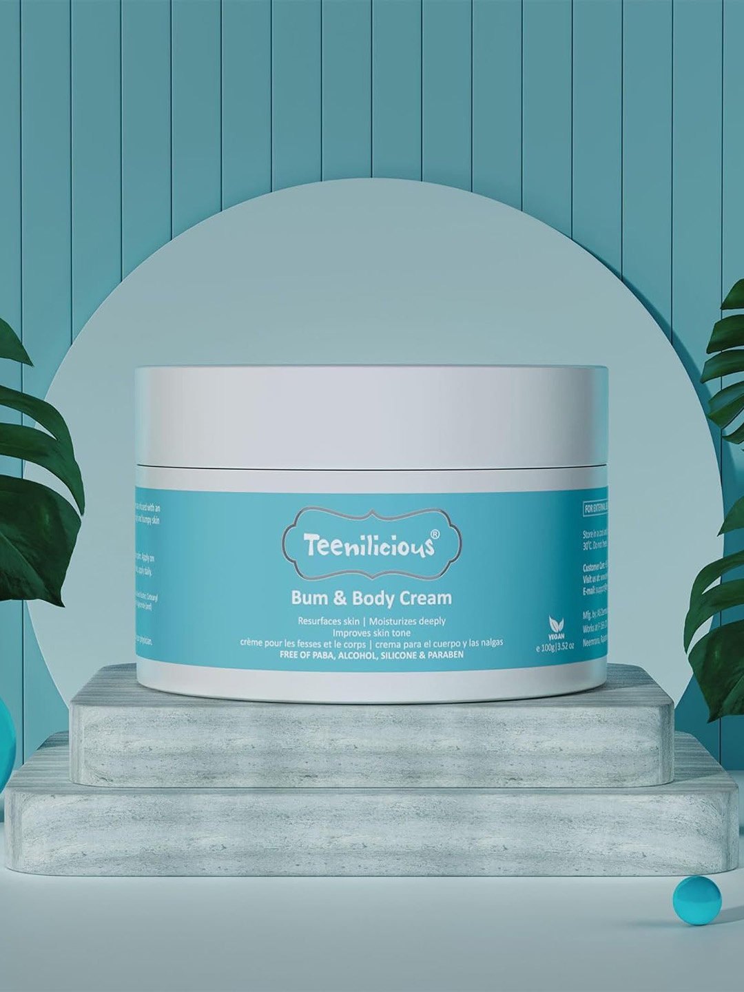 

Teenilicious Bum Body Cream With Retistar & Shea Butter For Butt Acne - 100g, Blue