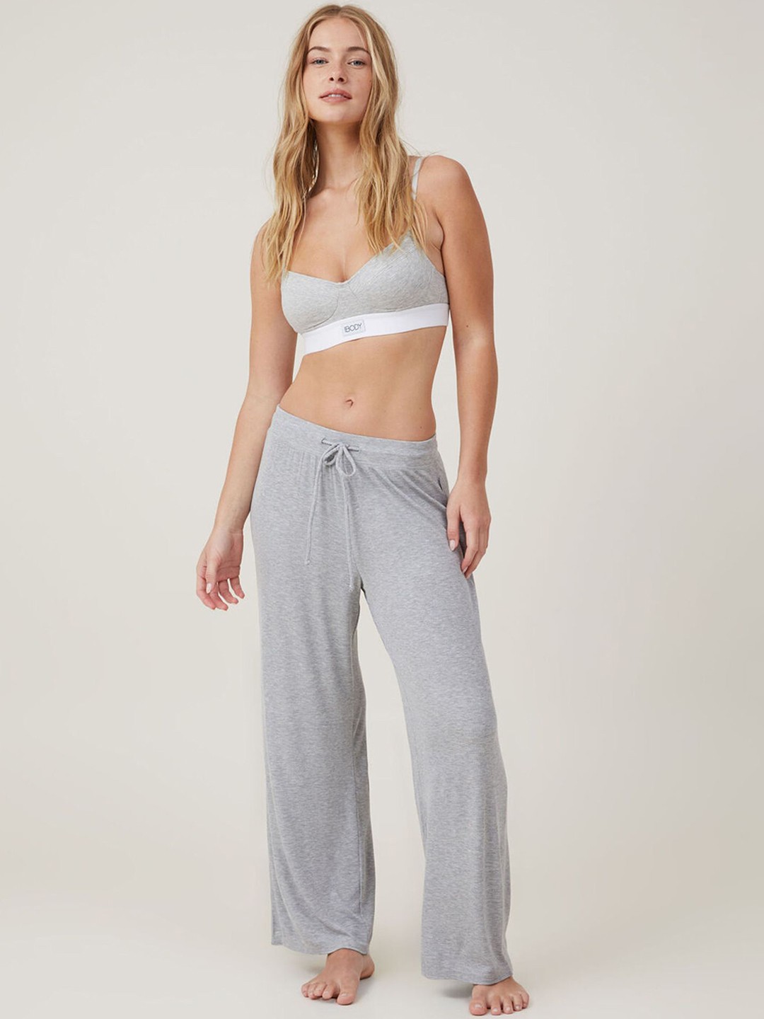 

LULU & SKY Women Straight Fit Low-Rise Trousers, Grey