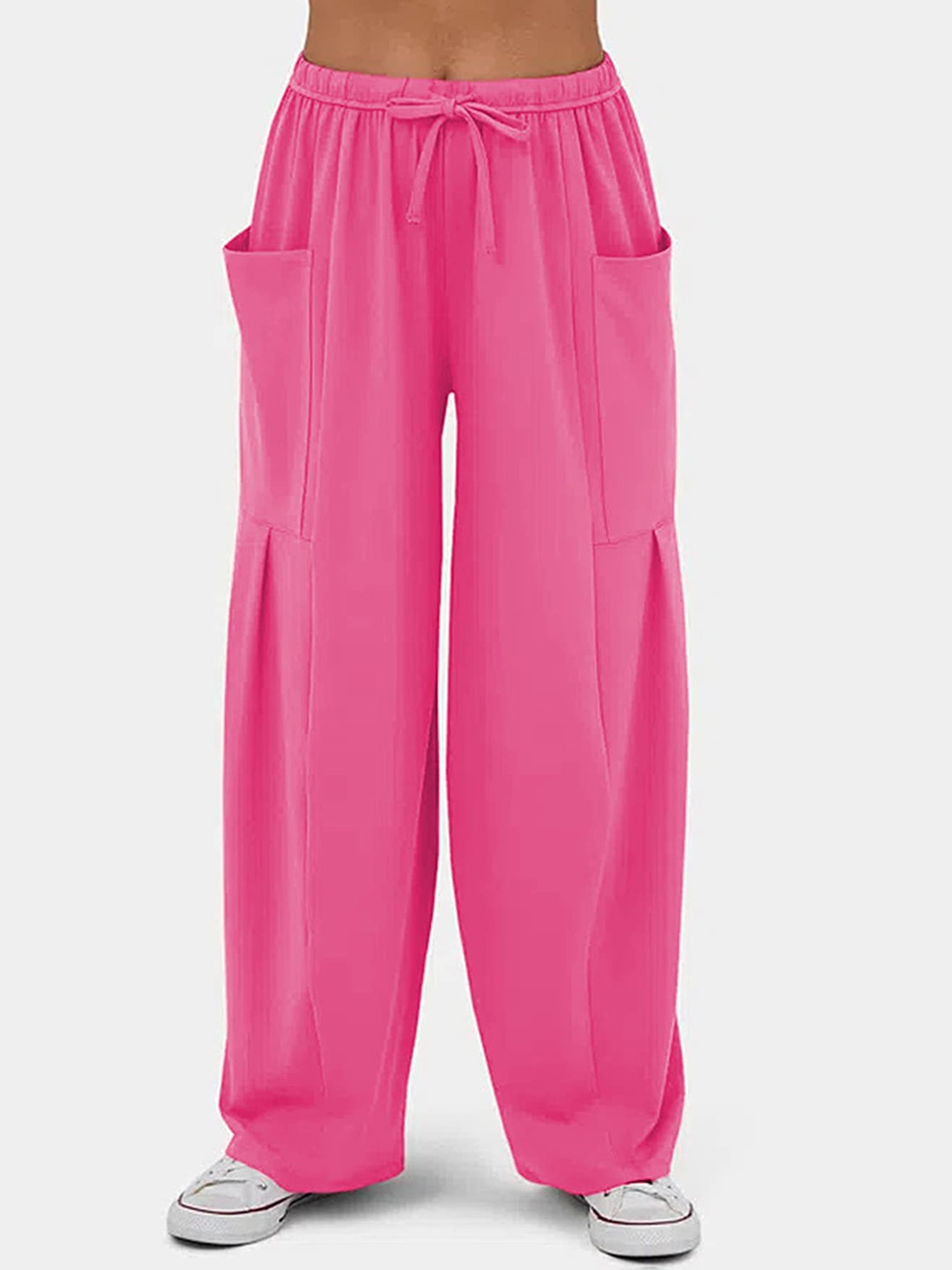 

LULU & SKY Women Straight Fit High-Rise Trousers, Rose