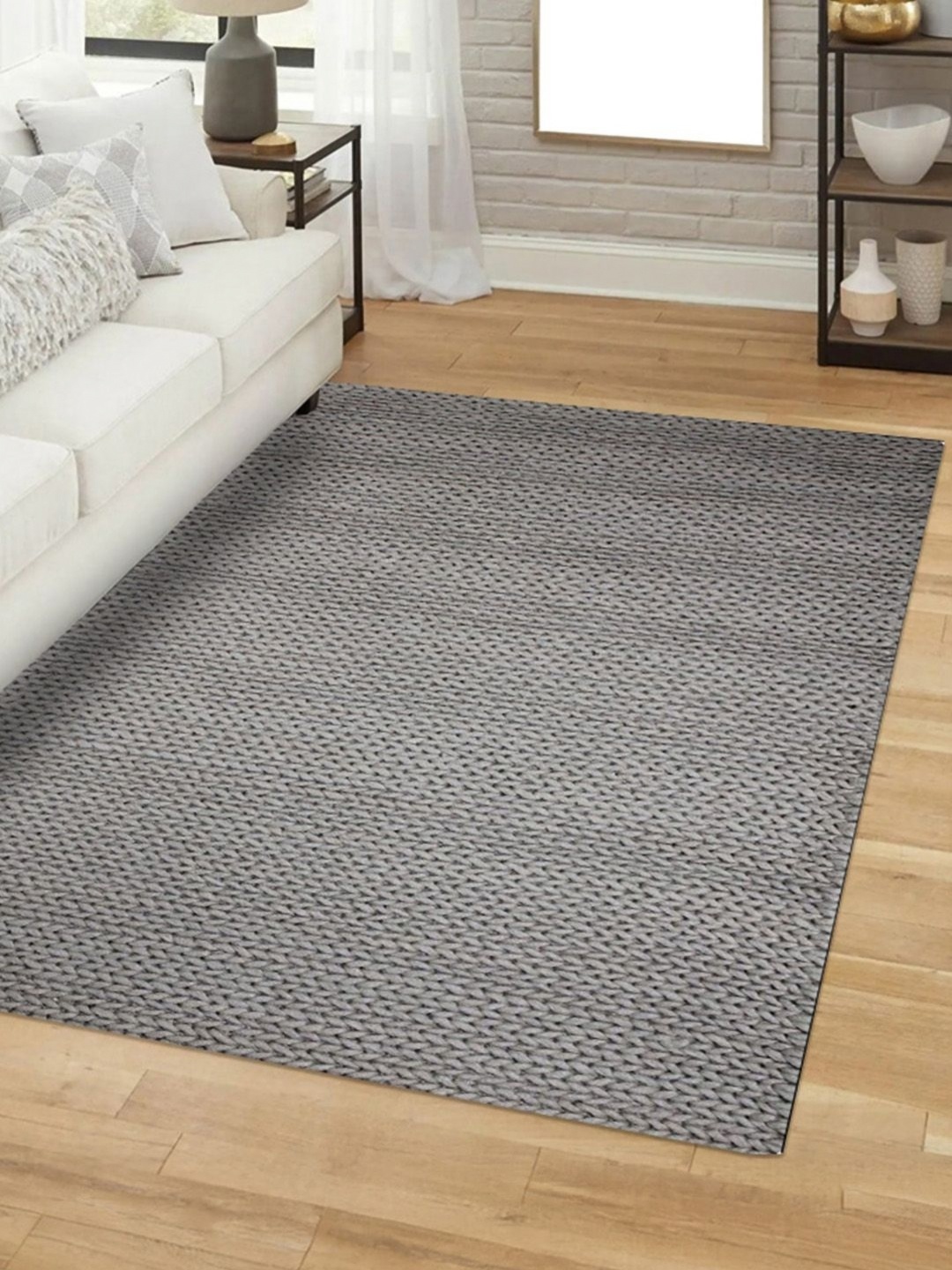 

nestroots Grey Abstract Hand-Tufted Woollen Carpet