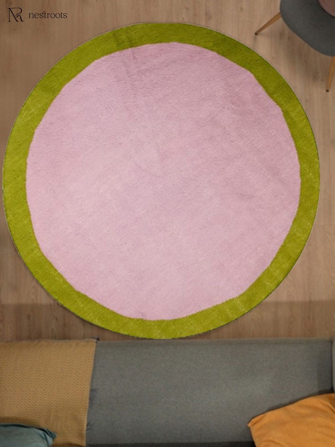

nestroots Pink Solid Hand-Tufted Woollen Carpet