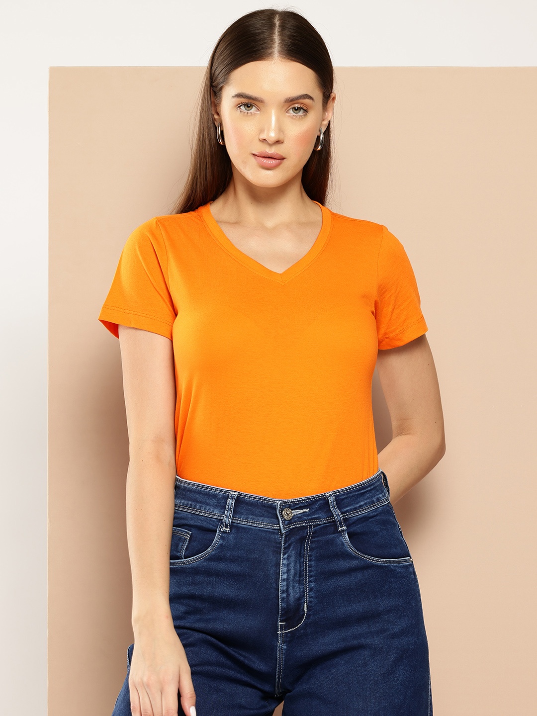 

Chemistry Women V-Neck T-shirt, Orange