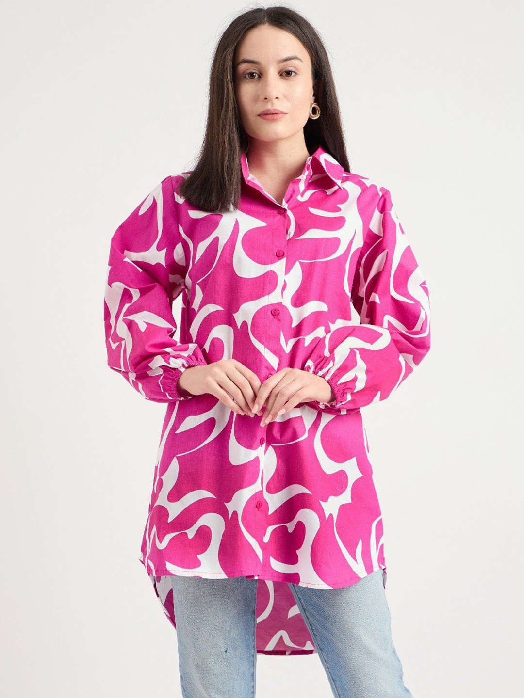 

Fashionhub Women Floral Opaque Printed Casual Shirt, Red
