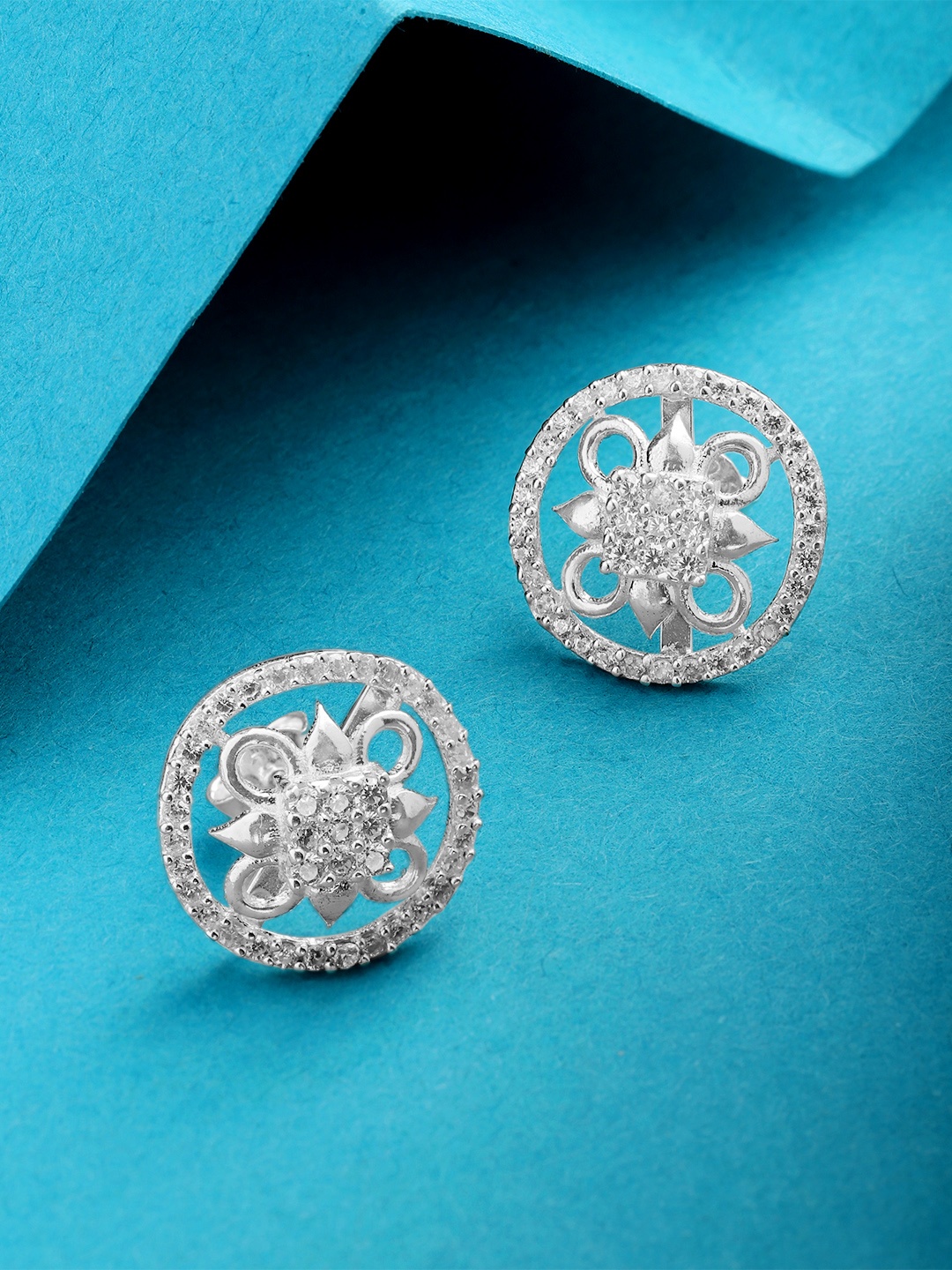 

Unniyarcha 92.5 Silver Circular Artificial Stones Studs