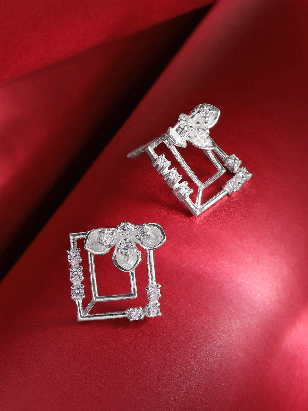 

Unniyarcha 92.5 Silver Square Zircon Studs