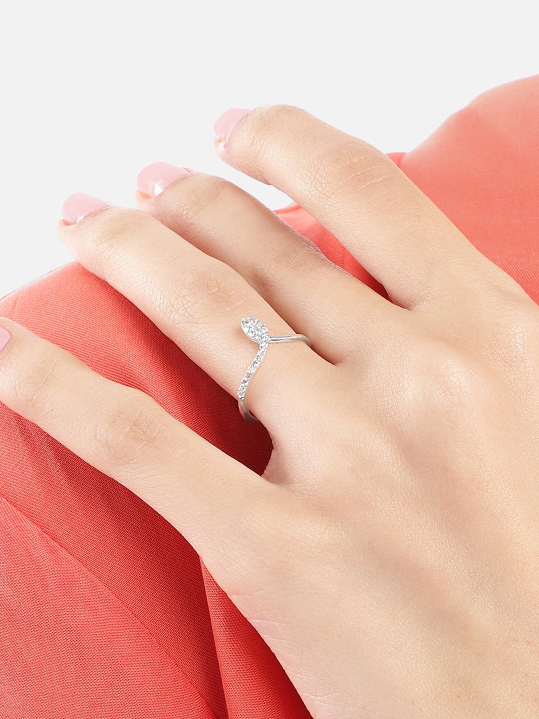 

Unniyarcha 92.5 Silver Women Zircon Finger Ring