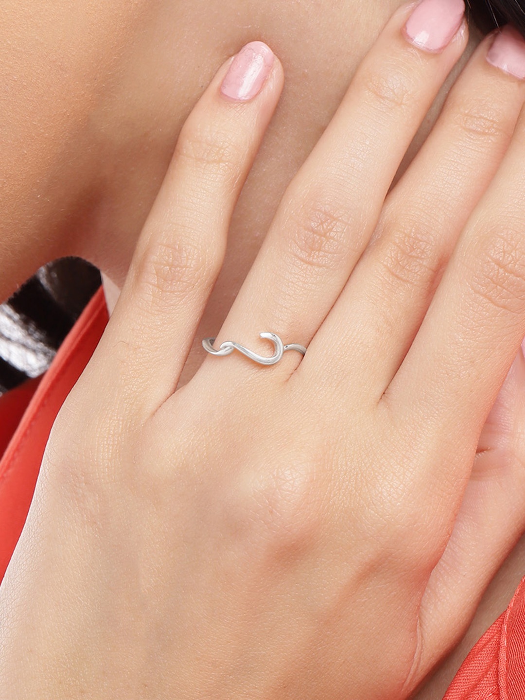 

Unniyarcha 92.5 Silver Stones-Studded Adjustable Finger Ring