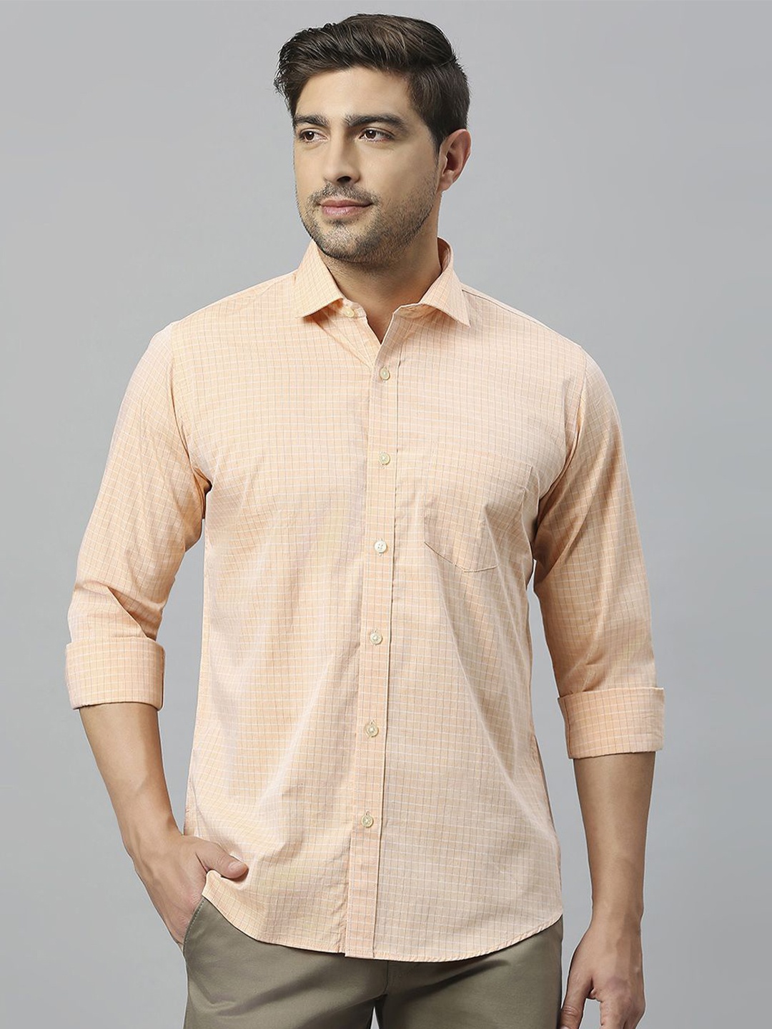 

Klub Fox Men Opaque Casual Shirt, Orange