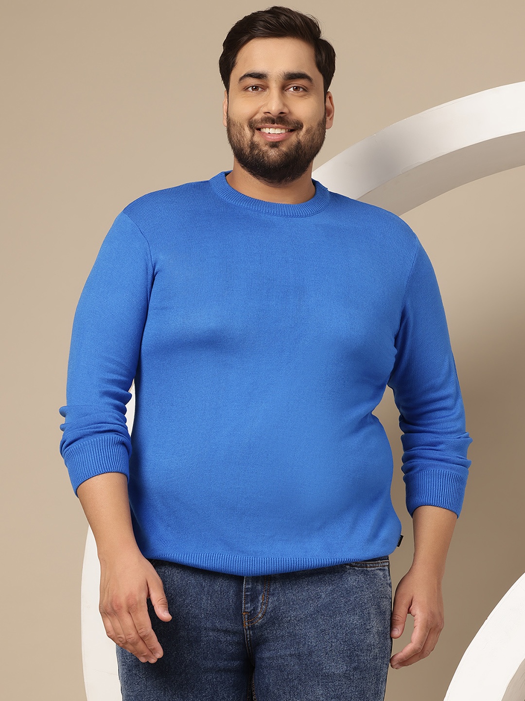 Sztori Plus Size Acrylic Pullover, Blue