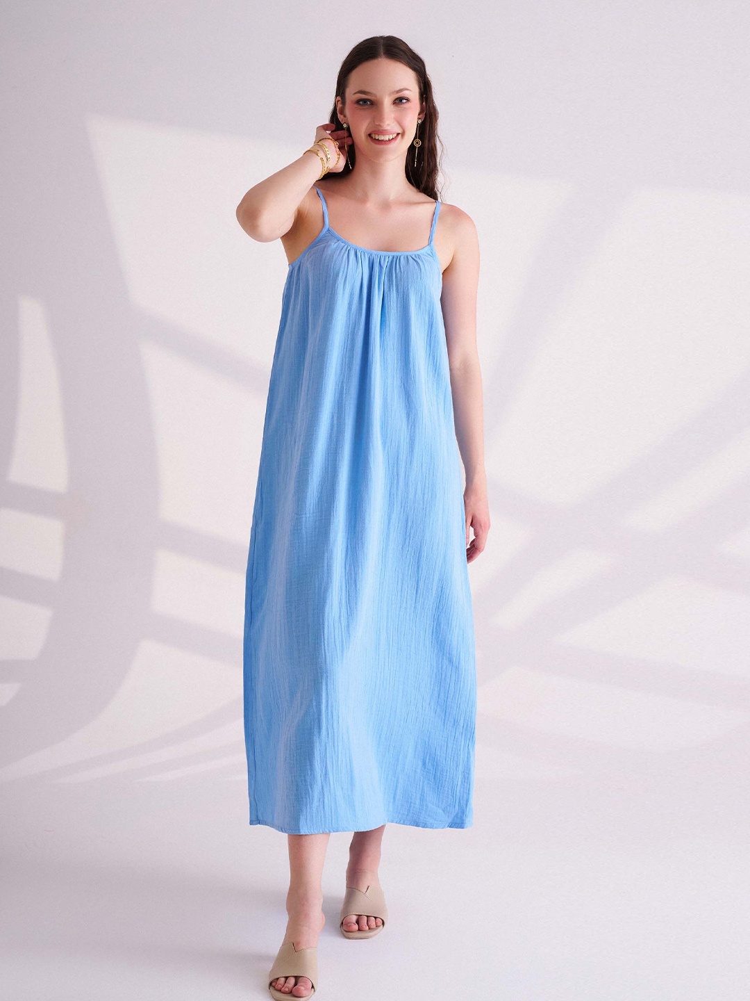 

B.Copenhagen A-Line Midi Dress, Blue