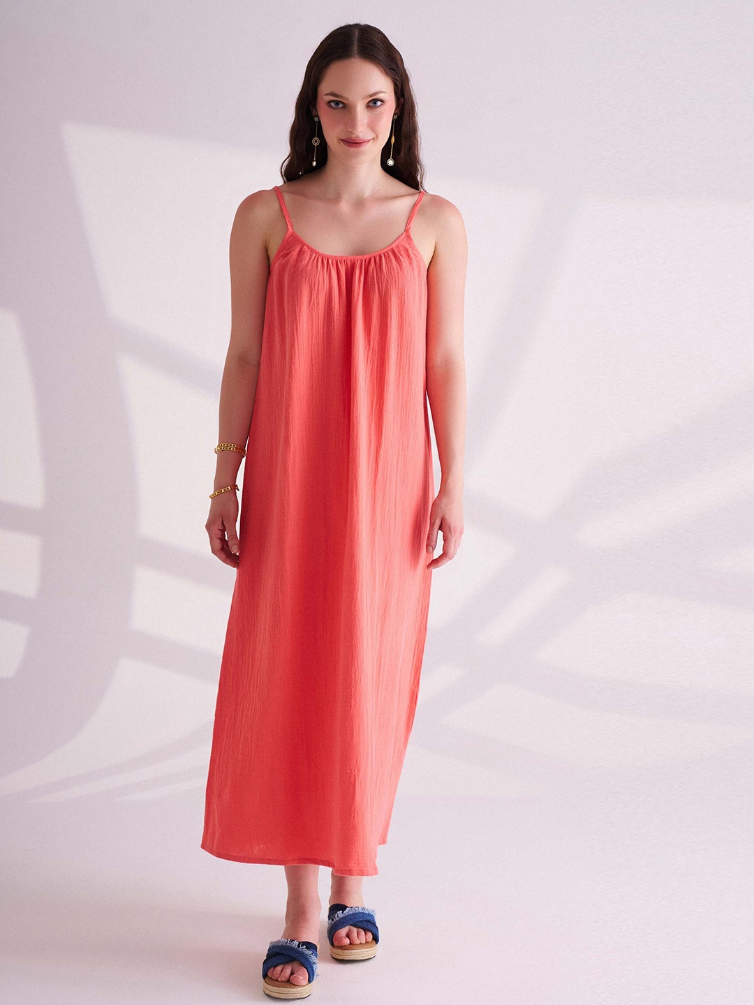 

B.Copenhagen A-Line Maxi Dress, Orange