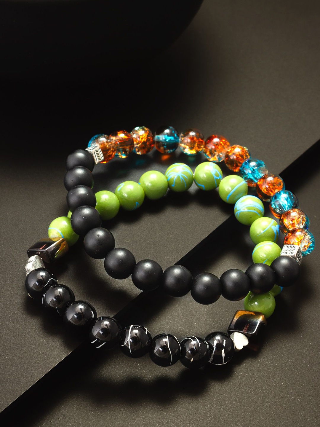

aadita Women 2 Handcrafted Bracelet, Black