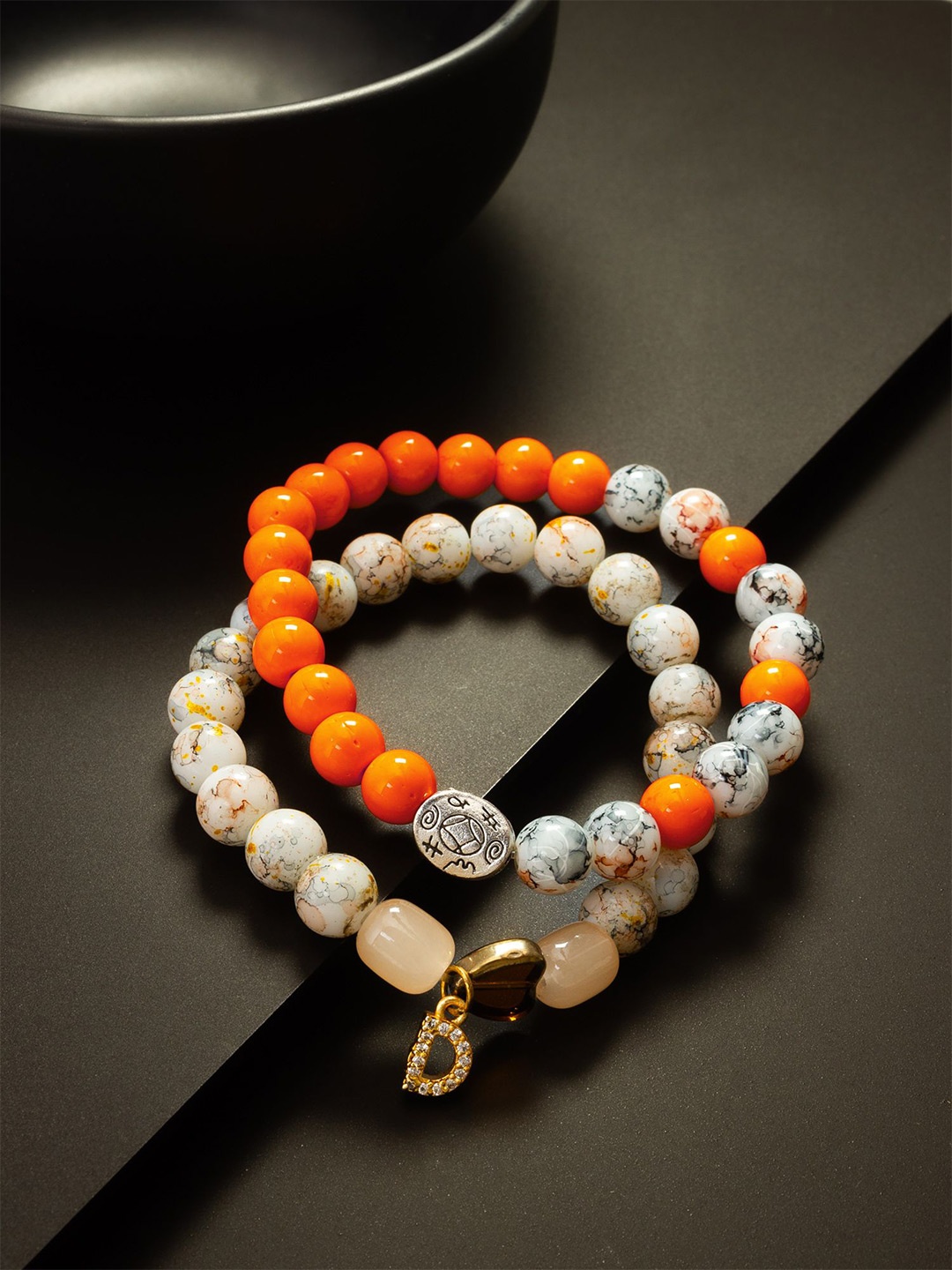 

aadita Women 2 Handcrafted Bracelet, Orange