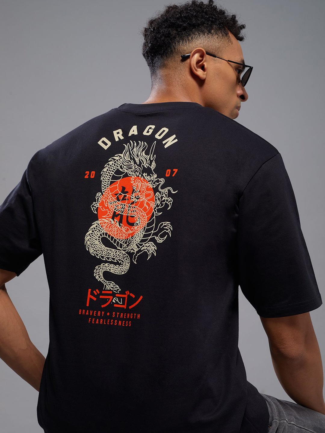 

FREE SOCIETY Men Typography Printed Applique T-shirt, Black