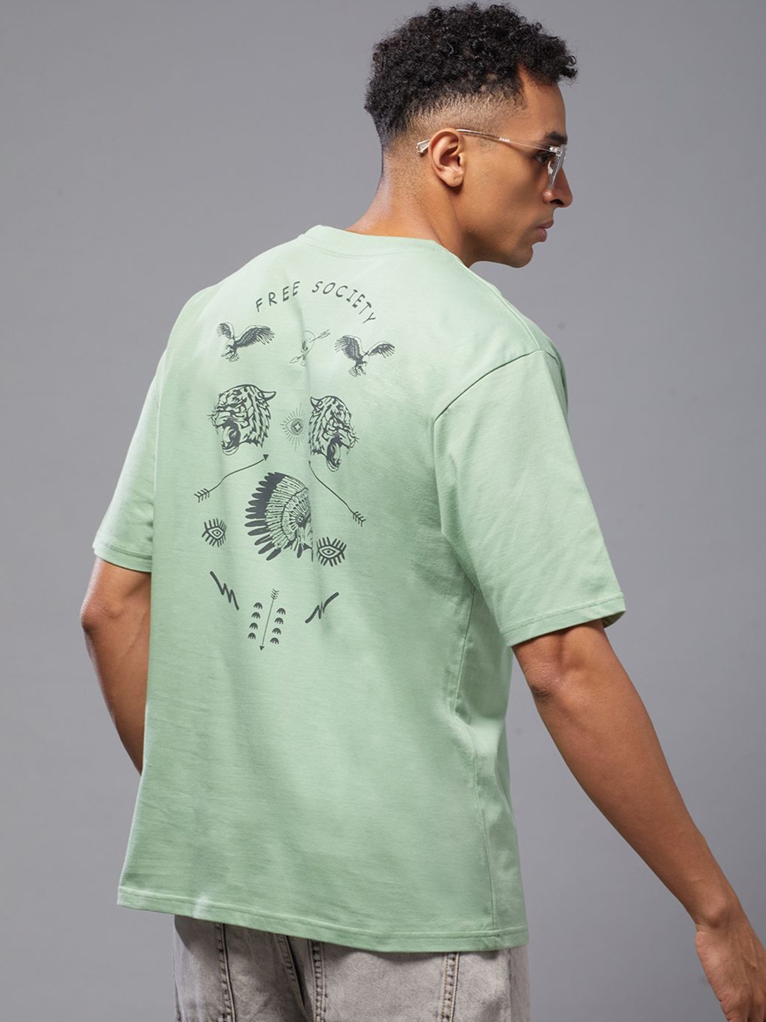 

FREE SOCIETY Men Printed T-shirt, Green