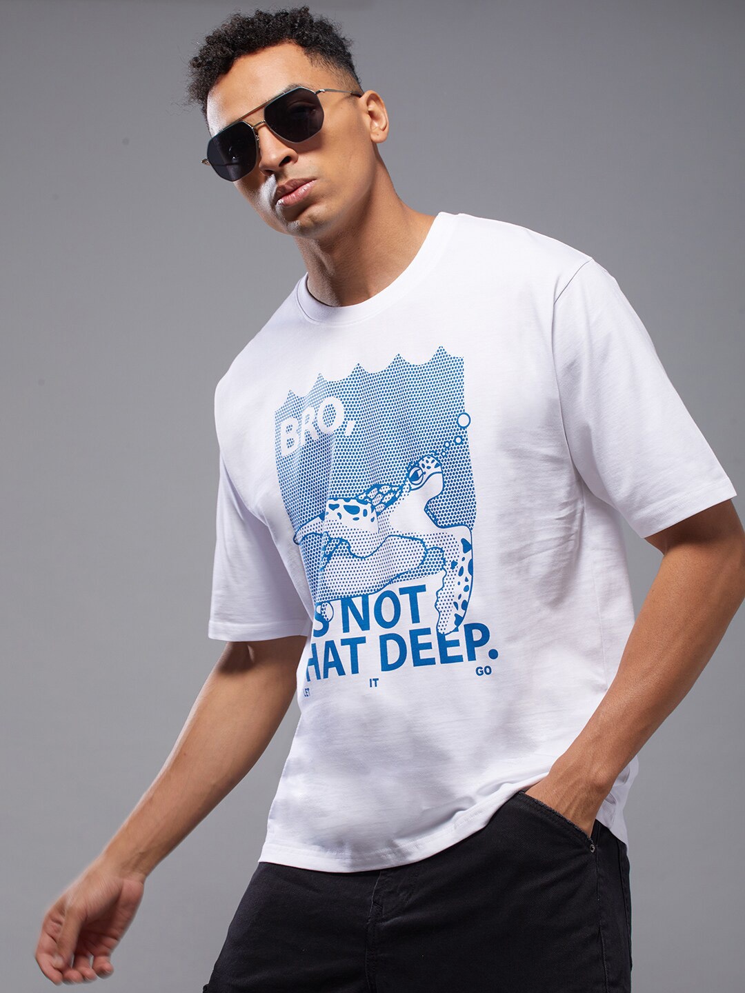 

FREE SOCIETY Men Typography Printed Applique T-shirt, White