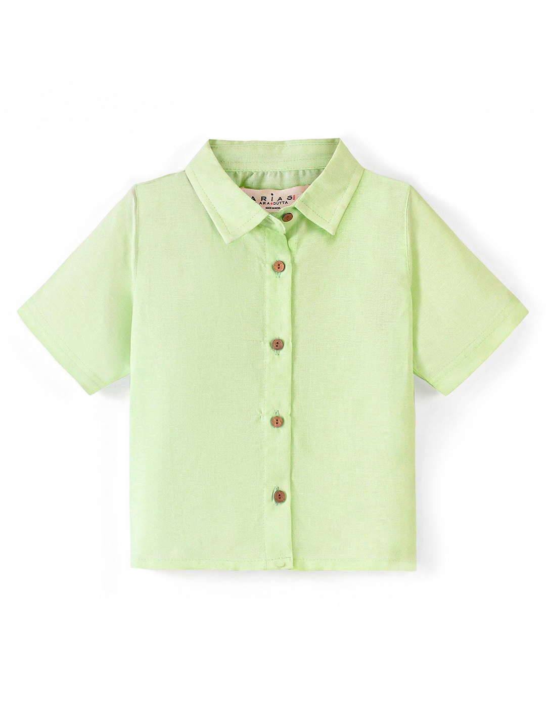 

ARIAS By LARA DUTTA Linen Shirt Style Top, Lime green