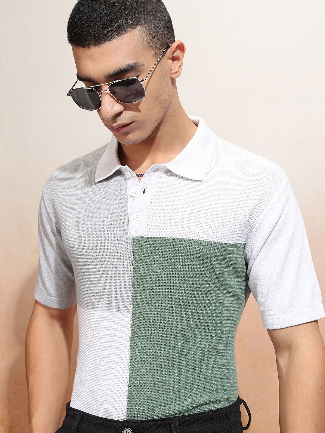 

Highlander Men Textured Half Sleeve Tshirt, White