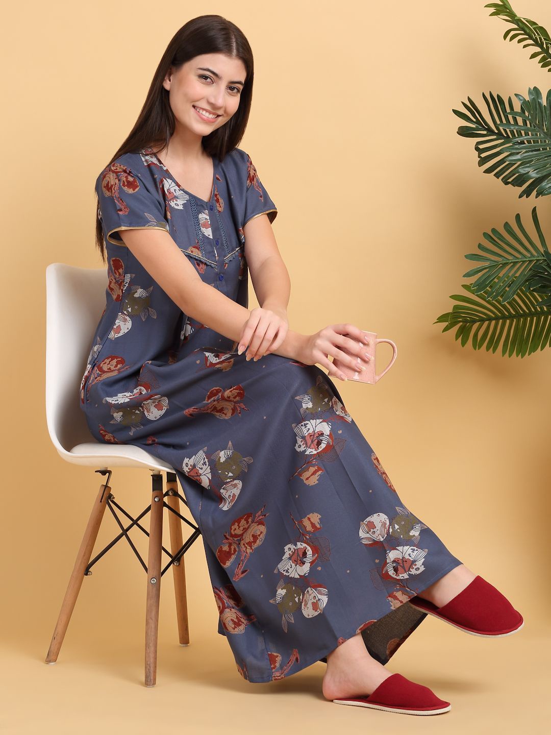 

Sweet Dreams Printed Maxi Nightdress, Blue