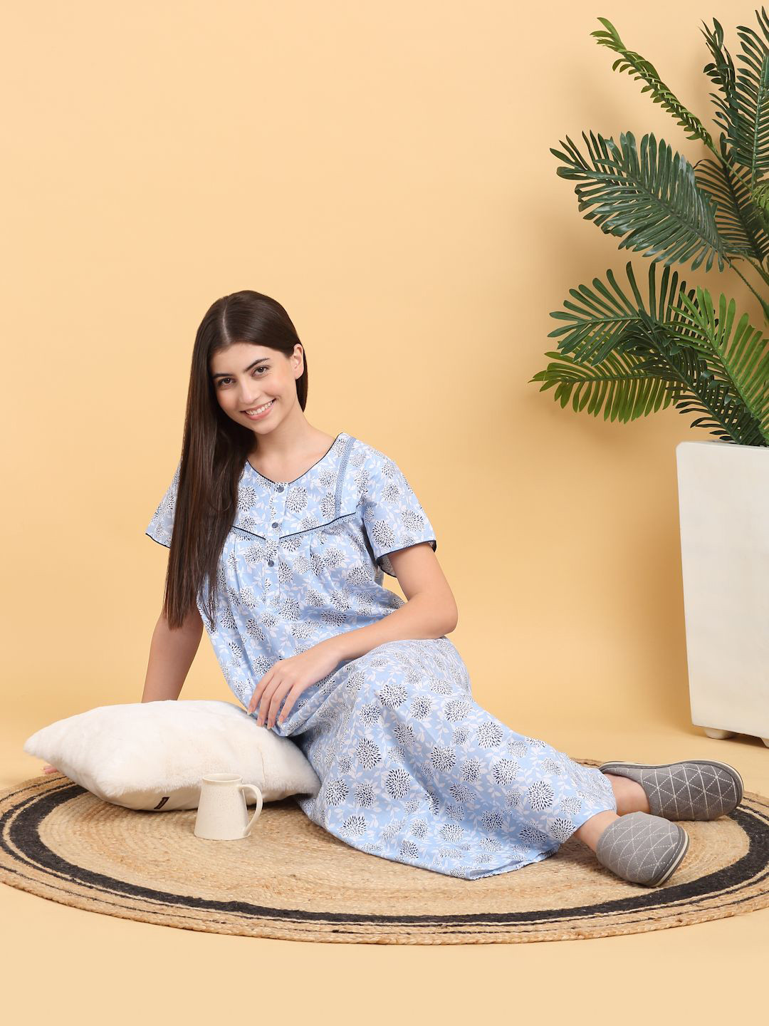 

Sweet Dreams Printed Maxi Nightdress, Blue