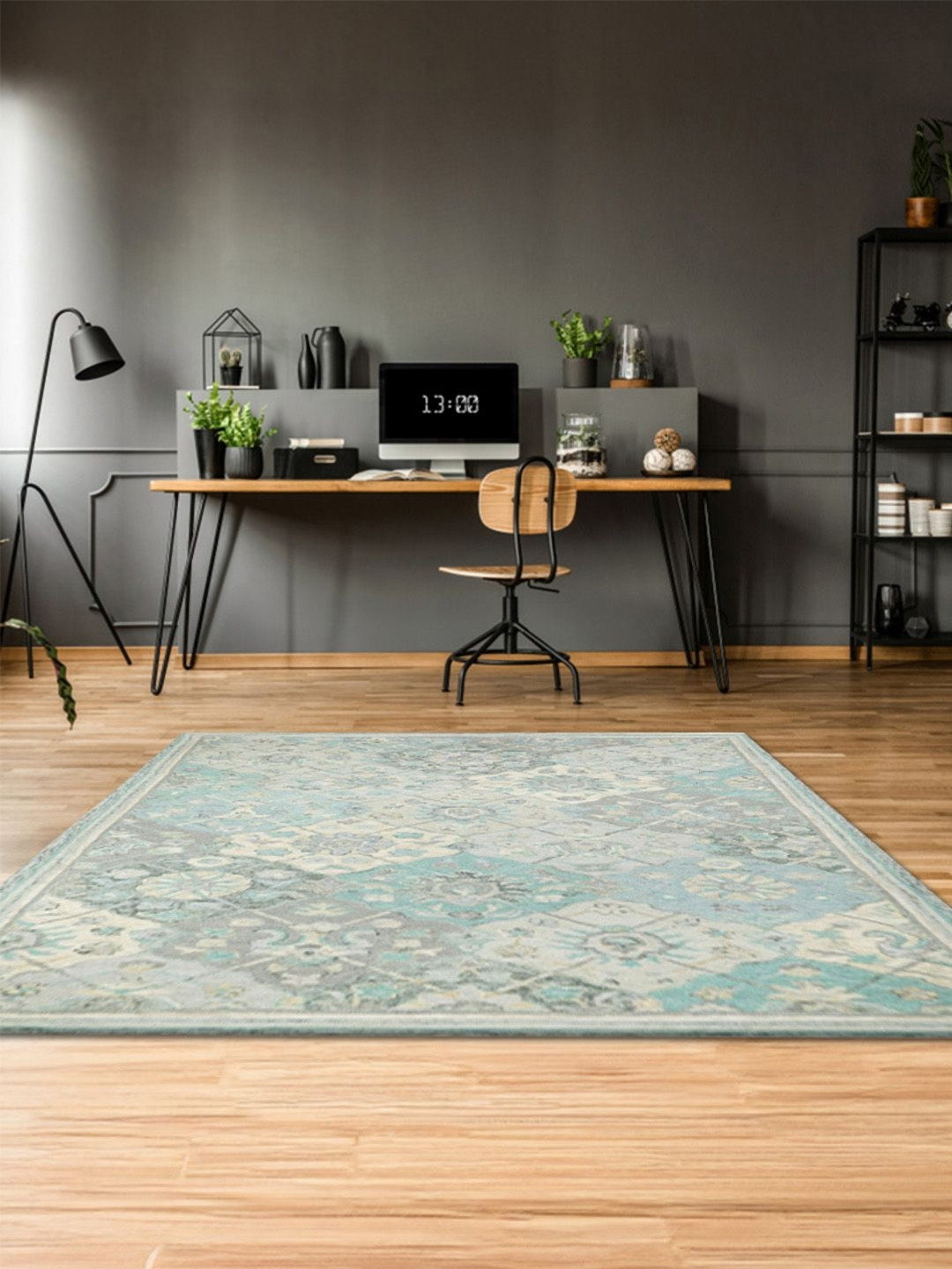 

nestroots Pink Ethnic Motifs Hand-Tufted Woollen Carpet