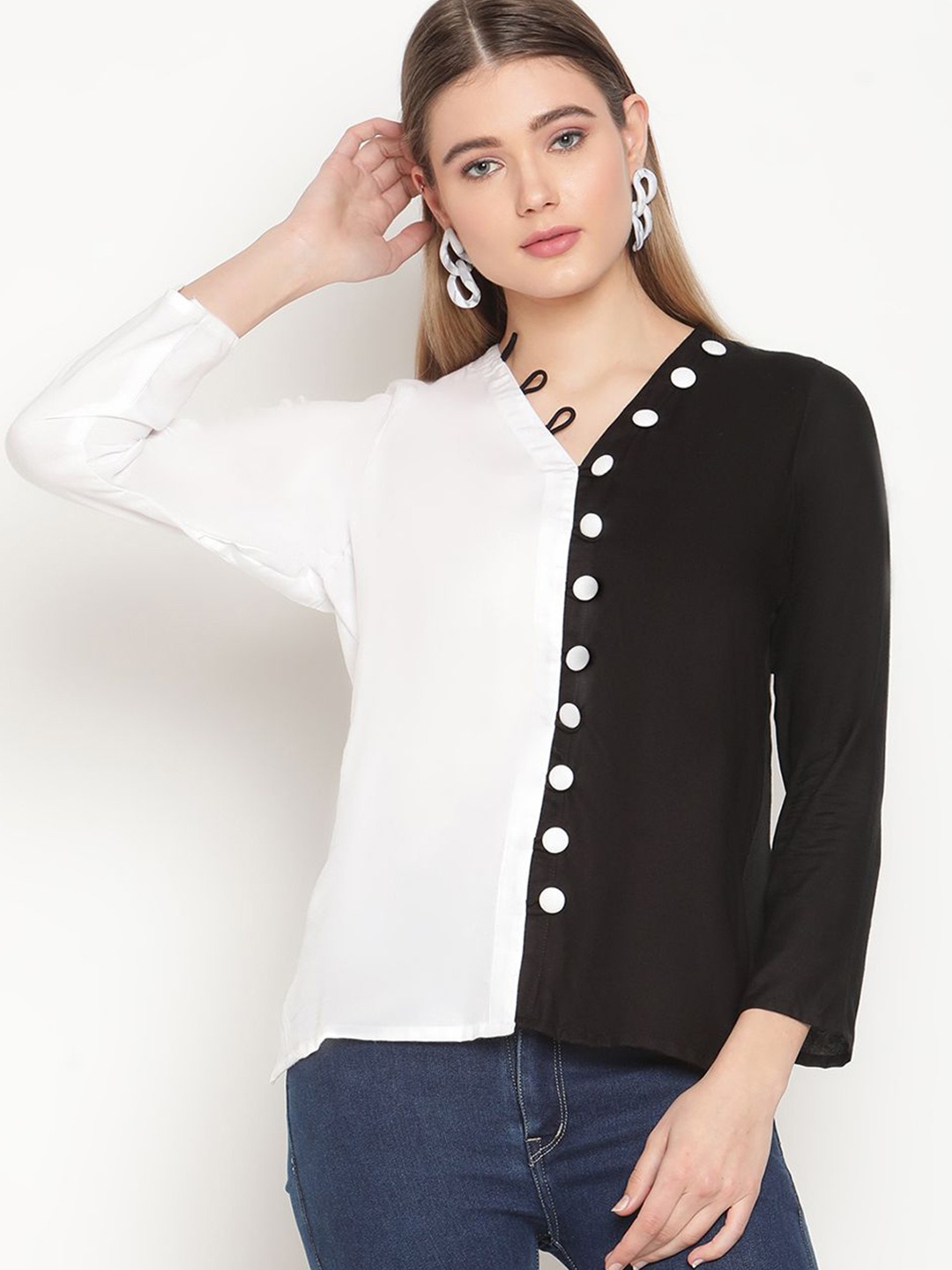 

VIRAGO Cotton Shirt Style Top, Multi