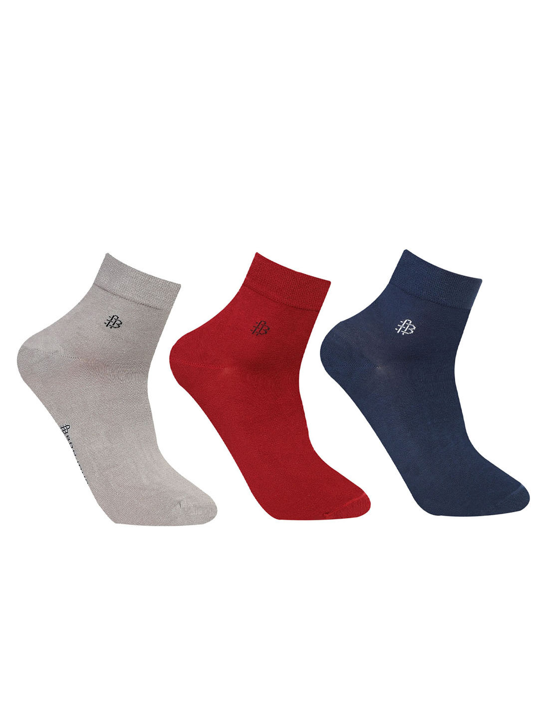 

Bonjour Pack of 3 Men Ankle Length Odor Free Breathable Bamboo Cotton Socks, Assorted