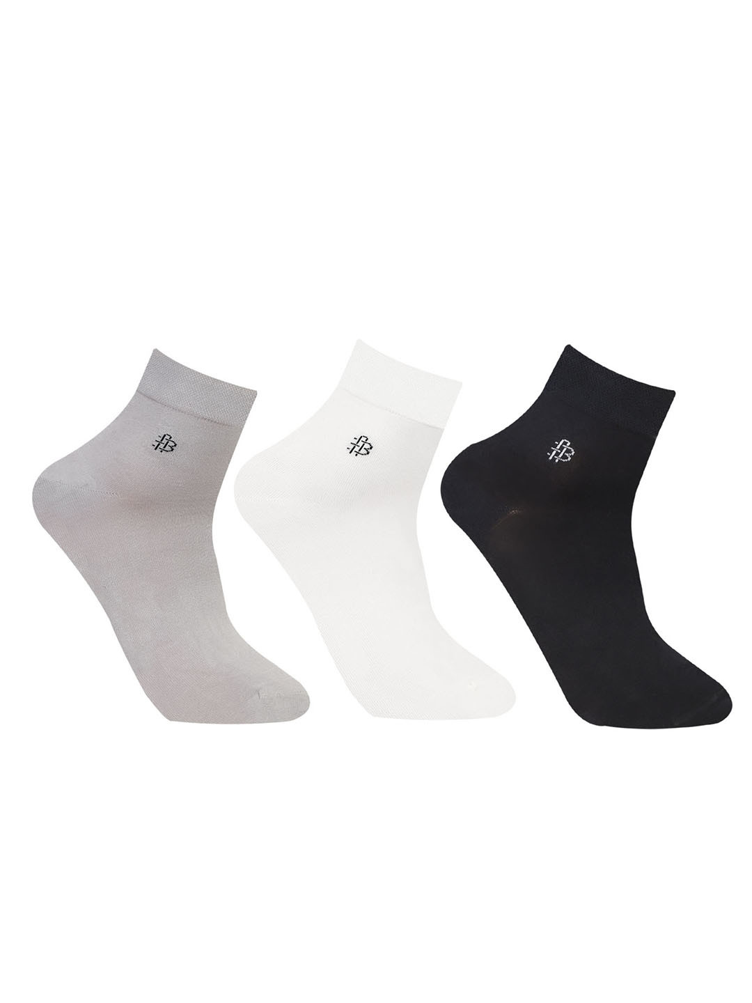 

Bonjour Pack of 3 Men Ankle Length Odor Free Breathable Bamboo Cotton Socks, Assorted