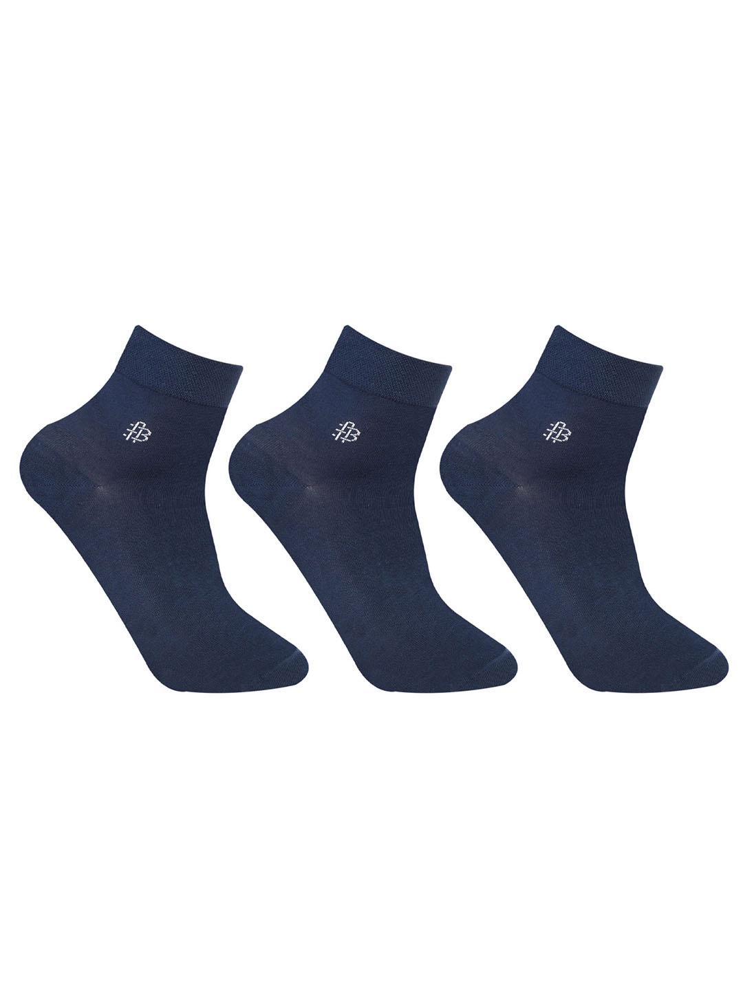 

Bonjour Pack of 3 Men Ankle Length Odor Free Breathable Bamboo Cotton Socks, Blue