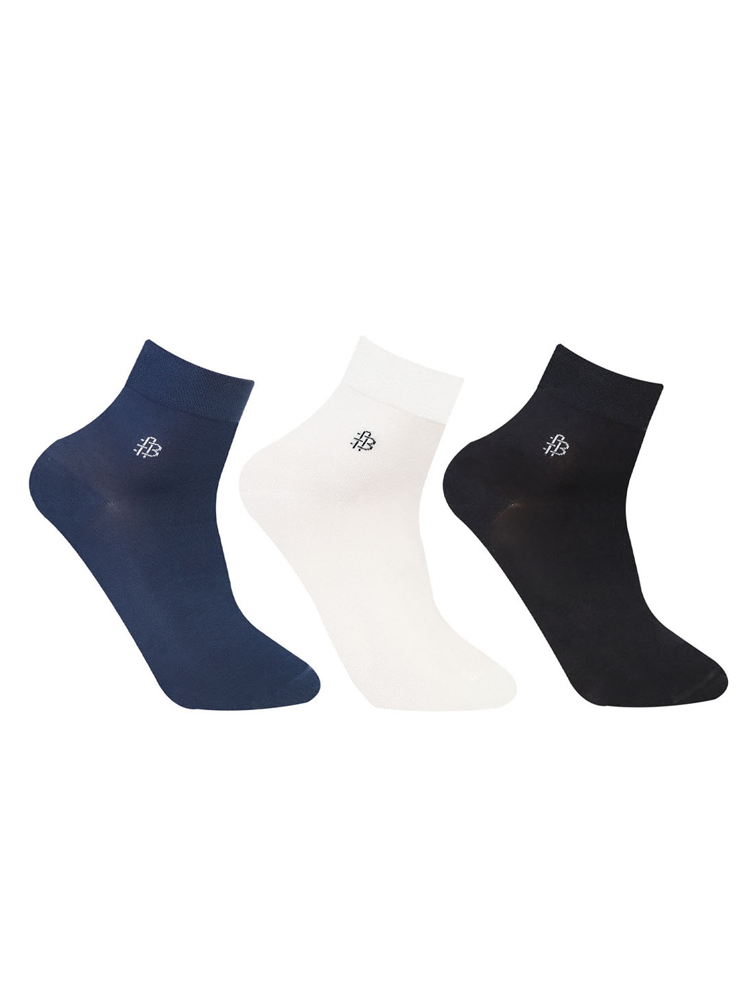 

Bonjour Pack of 3 Men Ankle Length Odor Free Breathable Bamboo Cotton Socks, Assorted