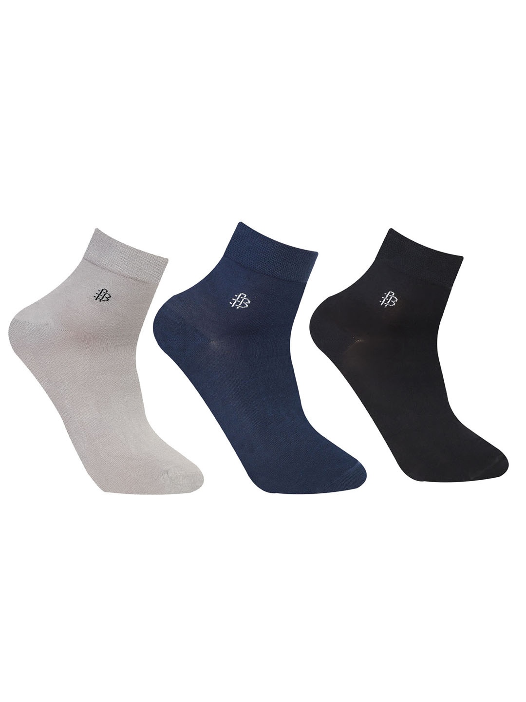 

Bonjour Pack of 3 Men Ankle Length Odor Free Breathable Bamboo Cotton Socks, White