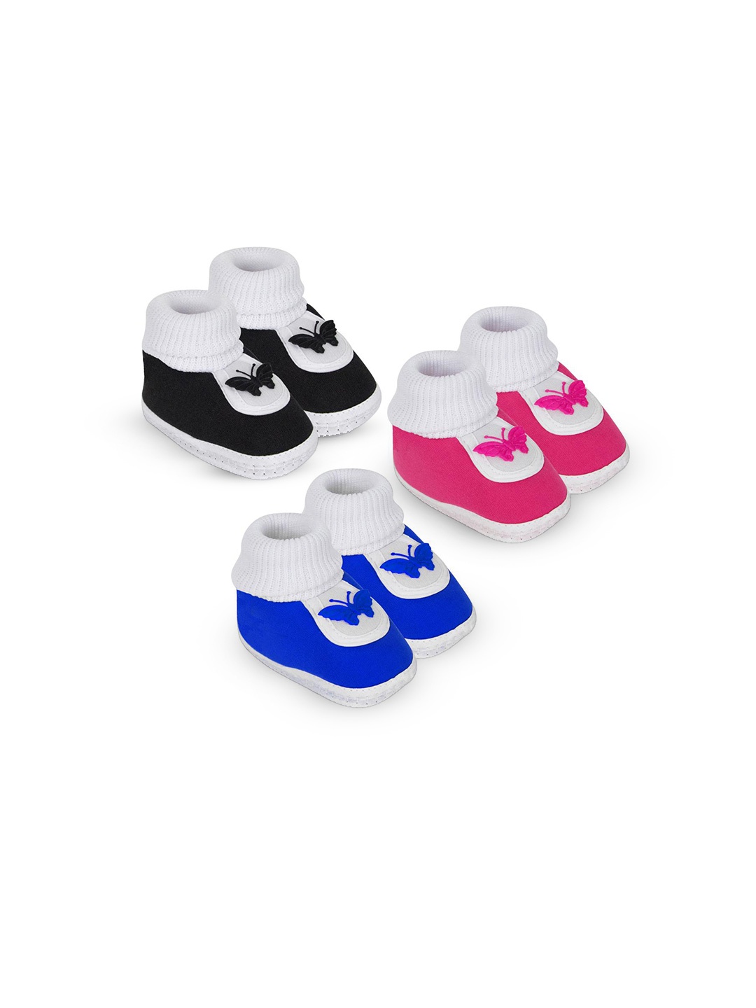 

BAESD Kids Set Of 3 Cotton Booties, Black