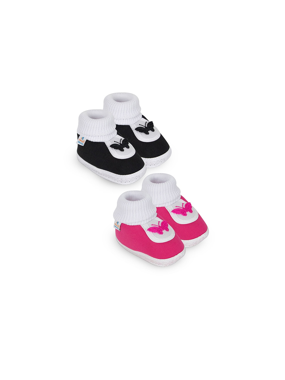 

BAESD Kids Set Of 2 Cotton Booties, Black