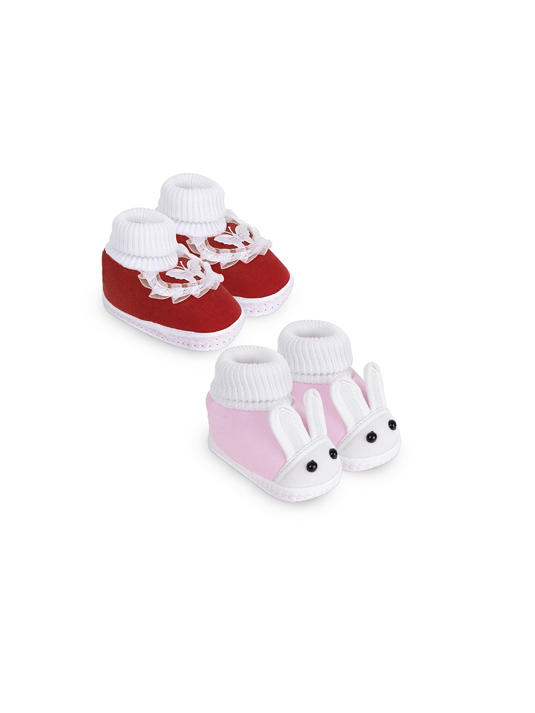 

BAESD Kids Set Of 2 Cotton Booties, Maroon