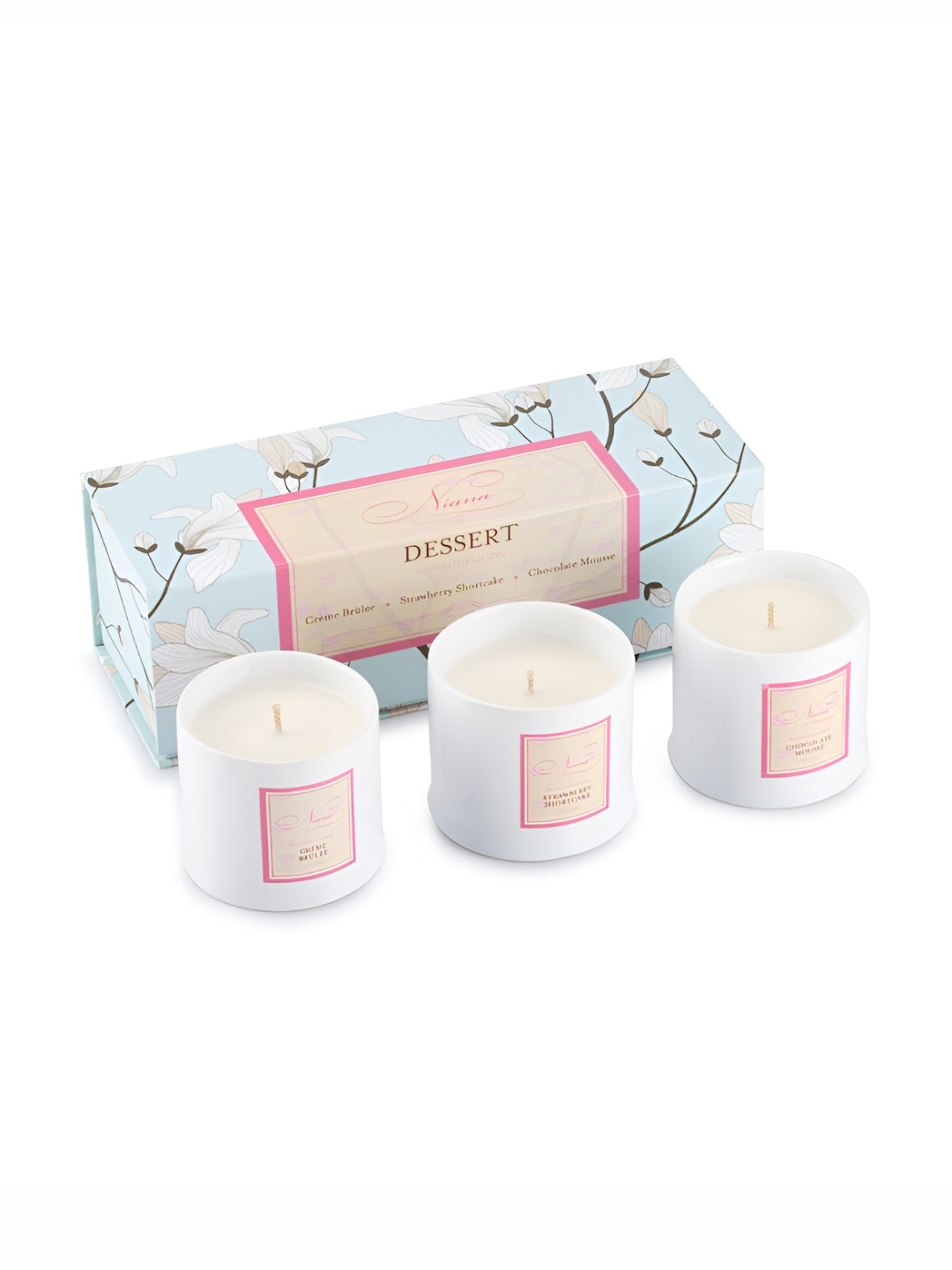 

NIANA White & Pink 3 pieces Jar Candle